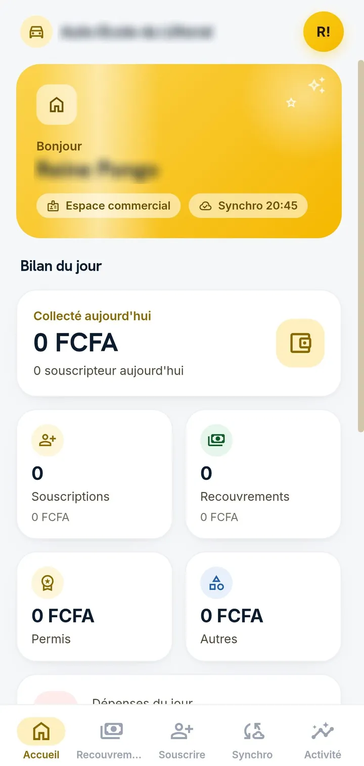Application terrain d'un commercial : bilan du jour